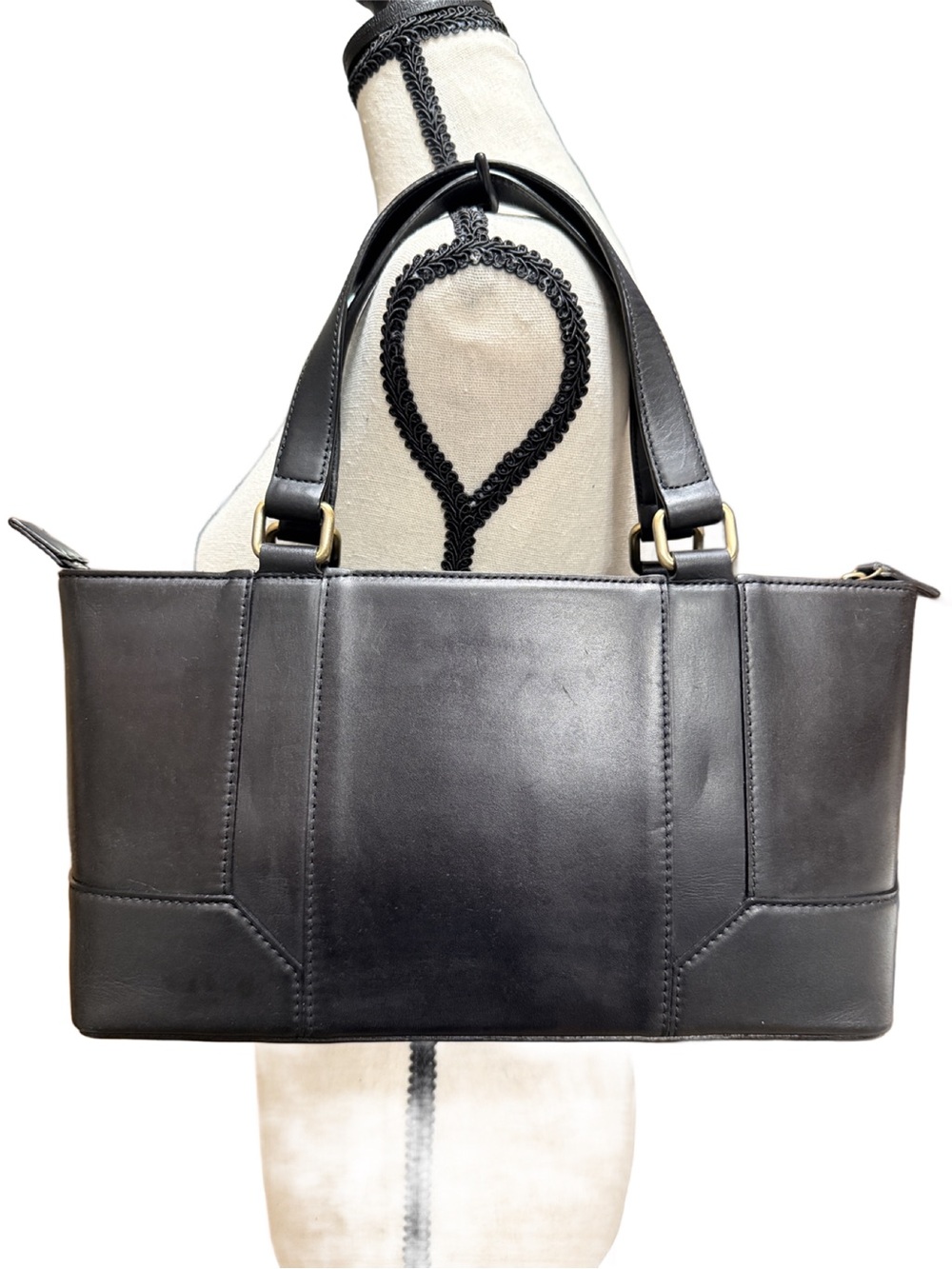Burberry Black Leather Nova Check Tote Bag - Picture 3 of 13